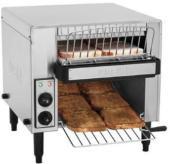Dualit Conveyor Toaster for Hotels and Restaurants - Catering Toaster - Hotel Toaster - 560 Slices an Hour - Stainless Steel Construction - 9 Browning Levels - Anti Tamper Guard included | Includes anti-tamper guard and 9 browning levels, offering complete control over texture in busy hotel breakfast buffets.