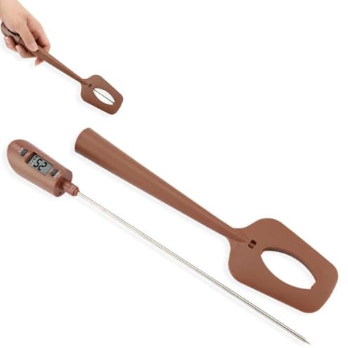 2-in-1 Digital Candy Thermometer, Silicone Food Coffee Scraper Candy Spatula Kitchen Cooking Thermometer Stirrer