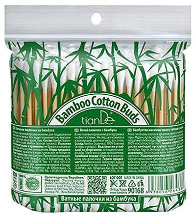 Bambus-Wattestäbchen, 100 % biologisch abbaubar, 100 Stück.