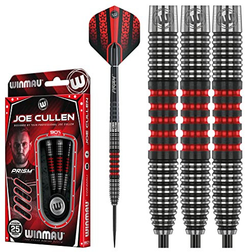 WINMAU Joe Cullen 25 Gramm Profi Wolfram Dartpfeile Set mit Flights und Schäfte