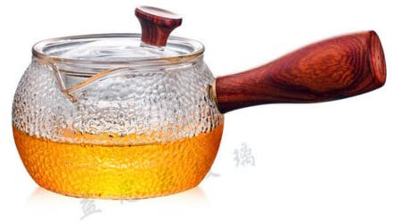 Chinesisches Teeset Glas Teekanne 300ml mit Infuser/Sieb,Seitlicher Griff Kungfu Traditioneller Teebereiter mit Deckel für den europäischen Nachmittag Loser Grüner Teebeutel Pine Needle Tea Etc