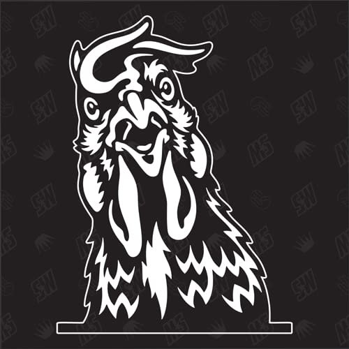 speedwerk-motorwear Hahn Version 3 - Aufkleber, Gockel, Autoaufkleber, Sticker, Bauernhof, Tiere, Farmanimals, Farmtiere, Huhn, Henne, Hühnchen, Vogel, Geflügel (AUCH MIT Wunschname MÖGLICH)