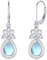 Mondstein Ohrringe Silber 925 Hängend Keltische Knoten Ohrringe Tropfen Ohrringe Leverback Ohrringe Mondstein Schmuck für Frauen Mädchen Geburtstag