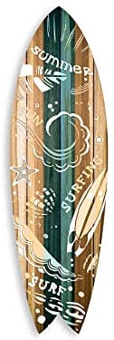 DECLINA, Wanddekoration, Surfbrett, Surfbrett, Wanddekoration, Aluminiumdruck, Surfbrett, dekorativ, 100 x 30 cm