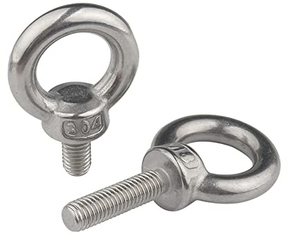 10 Pcs M8 Ring Lifting Eye Bolts,304 Stainless Steel Eye Nut Ring Shape Eyebolts, Male Thread Rings Screw