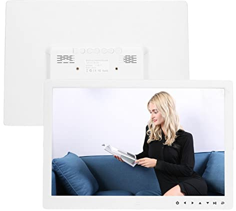 Digitaler Bilderrahmen, 15,4 Zoll LED Digital Fotorahmen, Multifunktionales Elektronisches Fotoalbum mit Fernbedienung, Unterstützt Video/Bild/Musik/Uhr/Kalender