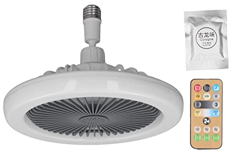 Mini Deckenventilator mit Licht 3 Windgeschwindigkeiten Stufenloses Dimmen, Geräuscharm, Geschlossener Weißer Ventilator Versteckter Elektrischer Ventilator 85–265V 30 W