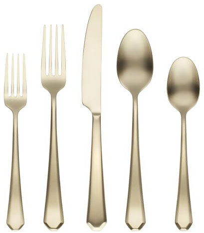 Cambridge Champagne Geo Besteck-Set, Satin, 20 Stück