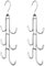 Krawattenhalter,2 Stück Gürtelhalter Kleiderschrank,360° Drehbar Schalbügel mit 6 Haken,Hanging Bag Rack Multifunktionale Gürtel Krawatte Sling Hook Organizer für Schals,Tücher,Taschen (Silber)