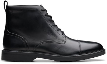 Clarks Herren Aldwin Cap Chukka-Stiefel, Black Leather, 44 EU