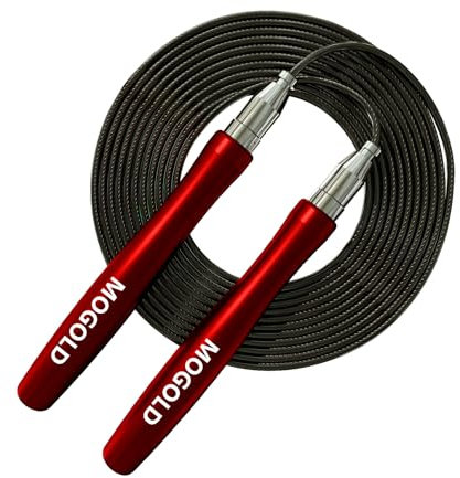 Mogold Speed Jump Rope for fitness Men Women- Self-Locking Design for Quick Adjustment, 360-Degree Spin, Crossfit Jump Rope for the Ultimate Workout Experience