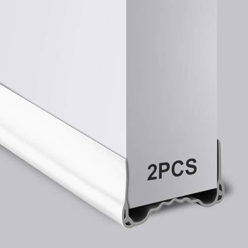 Flintronic Zugluftstopper für Türen, 1m Silikon Türdichtung, Weiß, PVC-Gummi, Türdichtung, 3.5-5cm Dicke Türen, 0.35-2cm Spalt Unten, Schallschutz, Kälteschutz