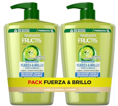Garnier Fructis Shampoo Kraft und Glanz für normales Haar, 2 x 1 Liter