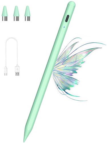 Kenkor Tablet Stift für Touch Screens mit magnetischem Design, Stylus POM 1,5 mm Feder für Android iOS, Stift für iPad/Pro/Air/Mini/iPhone/Smartphones und Tablets Geräte (Green)