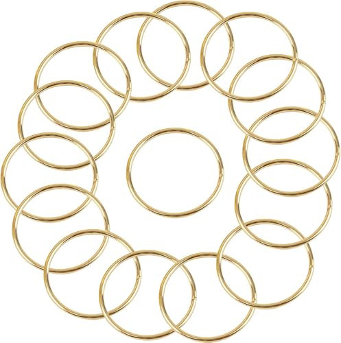 BetterJonny 15Pcs Metallringe zum Basteln, 8cm Metallringe Drahtringe Deko Ringe Makramee Zubehör Deko Metall Ringe zum Aufhängen für Traumfänger Ring Makramee Ring Wickeltechnik Hochzeitskranz, Gold
