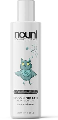 nouni Badeschaum für Kinder – unbedenklicher & sanfter Badezusatz mit wenig Schaumbildung, vegan ohne Parabene & Sulfate, 250 ml