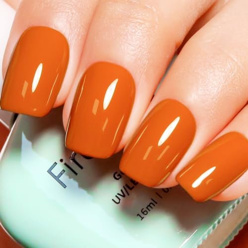 Firedeep Vernis à ongles en gel orange néon Vernis à ongles orange Vernis à ongles UV/LED pour l'automne et Halloween 16ml 1Pcs