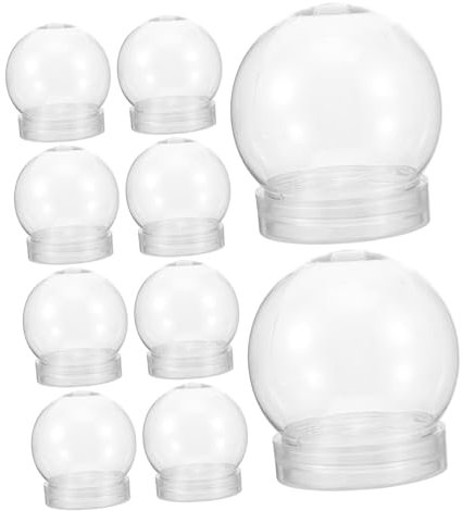 OKUMEYR 30 STK Schneekugel Selber Machen Globusglas Wunderschöne Schneekugeln Mit Sockel Lösung Klare Andenken -Handwerk Global Transparent Plastik