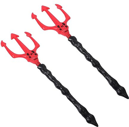 LIFKOME 2 Uds Disfraz De Juego De rol Rojo De Plástico Tridente De Plástico Juguete De Plástico Tenedor De De Imitación