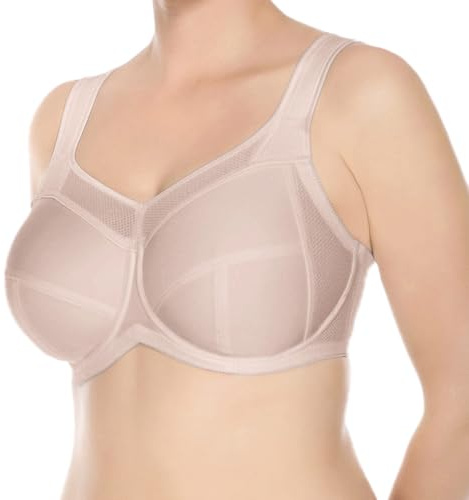 Ulla Dessous - Kate Sport und Entlastungs-BH mit Bügel - 6024 - Gepolsterte Träger, Viergeteilte Cups, Atmungsaktiv und Stützend