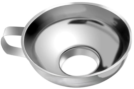 Zuasdvnk Imbuto ad ampia apertura | Imbuto di grandi dimensioni in acciaio inox con manico – Imbuto ad ampia apertura per barattoli di muratore, strumento da cucina per sottaceti, grandi