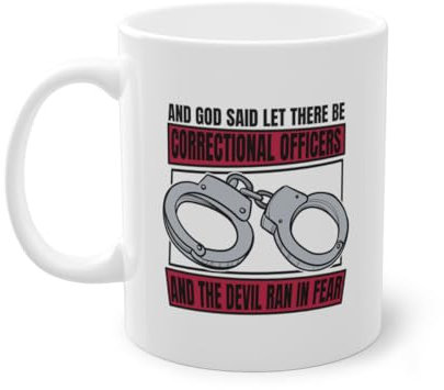 And The Devil Ran In Fear Taza de Café con Guardia de la Prisión | Taza blanca (10217B)