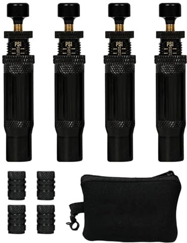 Desinflador de neumáticos todoterreno, Desinflador de neumáticos de coche - Desinflador de neumáticos ajustable, 4 piezas (10-30 PSI) Herramienta de inflado spin- 4x4 Parada automática rápida para v