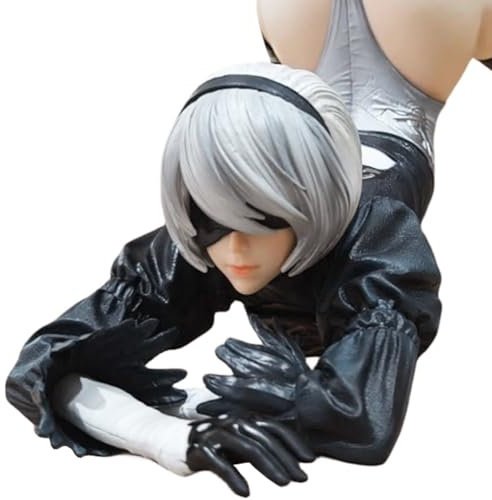 Xinnice Automata 2B Action Figure No.2 Type B Anime Figur Statue Yorha 2B Liegende Körperhaltung Modell 16cm PVC Sammlerstück Ornamente Geschenke
