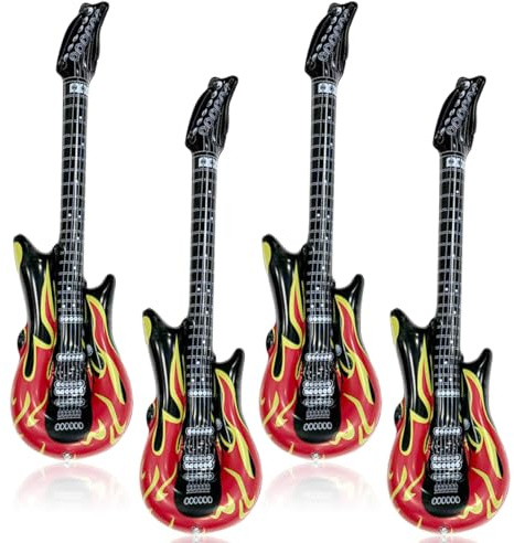 Aufblasbare Gitarren, Aufblasbare Gitarren Requisiten, 100cm Aufblasbare Party Gitarre, Aufblasbare Instrumente, Rock Musikinstrument (4)