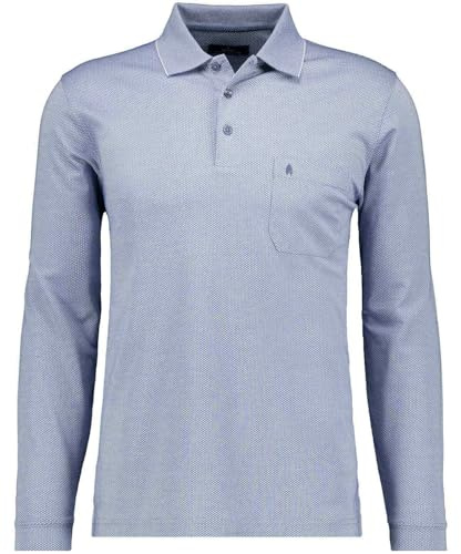 RAGMAN Herren Softknit-Poloshirt Fishnet, Langarm