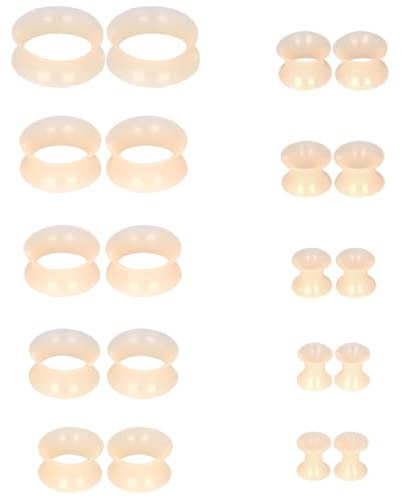 Uwiyo 20 Stück Silikon Flesh-Tunnel, Extra Weich und Flexibel Silikon Ohr Tunnel Plug Double Flared Ohr Expander Ohrplugs Piercing Schmuck für Männer Frauen, 4/5/6/8/10/12/14/16/18/20mm
