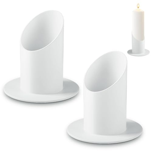 Kerzenständer Kommunionkerze,Metallischer Kerzenständer,Kerzenhalter für Stabkerzen,Kerzenständer für Verschiedene Kerzentypen wie Stabkerzen, Stumpenkerzen,Taufkerzen und Kommunionkerzen (Weiß 2)