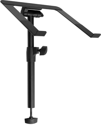 VONYX DBLH1 DJ Booth Laptop Stand Holder – Adjustable, Foldable Metal Platform for DJ Stands, 180° Tilt, Secure Ergonomic Support for Notebook Computers, Fits Booths, 8kg Load