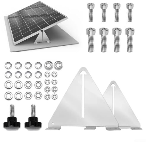 AugustknowU Stabile neigbare Solarmodul-Halterungen mit verstellbarer Höhe und dreieckiger Unterstützung für erhöhte Stabilität bei verschiedenen PV-Panel-Installationen (240 x 195 x 43 mm)