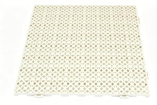 XLWLLNJ Tappetino Antiscivolo Pavimento Piastrella Drenante Pannello a Reticolo Mattonella Modulare PVC Spessore 10 Mm con Scarico Acqua Rapido Adatto per Docce Spogliatoi Saune Bordo Piscina, Bianco
