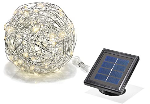 Esotec sotec Solarleuchte Wireball, 50 LED, stabiles Aluminium, Lichtfarbe kaltweiß 102112