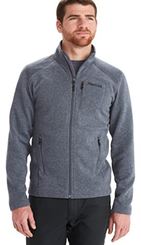 Marmot Herren Fleecejacke, Outdoorjacke, Atmungsaktiv Drop Line Jacket, Steel Onyx, S, 83900