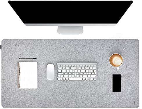 FORMGUT Schreibtischunterlage Filz, Laptop Unterlage, Desk Mat (80x40 cm - Hellgrau) - Mauspad XXL, Unterlage Schreibtisch Unterlegmatte, Tischunterlage
