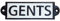 aubaho Nostalgie Türschild Schild Gents Herren Toilette Gäste WC 16cm Eisen Antik-Stil
