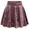 Damen Mädchen Basic Mini Skater Rock Samt Stretch Rock (L, # 2 rosa)