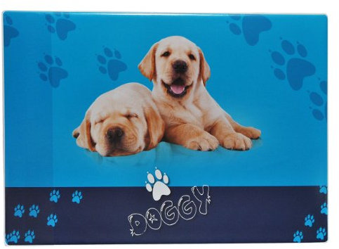 alles-meine.de GmbH Schreibtischunterlage Hund Welpen - 60 cm * 40 cm - PVC Unterlage/Knetunterlage/Schreibunterlage/Tischunterlage - Welpe Golden Retriever Hunde für Junge..
