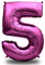 envami® Luftballon Geburtstag XXL Pink - Riesen Folienballon in 40 | 101cm Geburtstagsdeko | Ballon Zahl Deko zum Geburtstag | Geburtstagsdeko Mädchen Pink | fliegt mit Helium (Zahl 5)