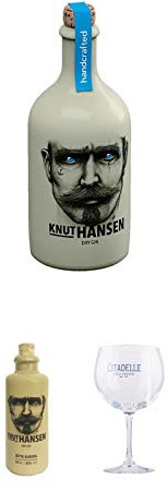 Knut Hansen Dry Gin 0,5 Liter + Knut Hansen Dry Gin 0,05 Liter Miniatur + Citadelle Ballon GIN Glas 1 Stück