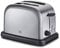 KHG Edelstahl Toaster mit Brötchenaufsatz, 2 Scheiben | 6 Bräunungsstufen mit Bräunungskontrolle, Krümelfach | 1000W Leistung | Außengehäuse - Anthrazit, Retro, Vintage, American Diner Style