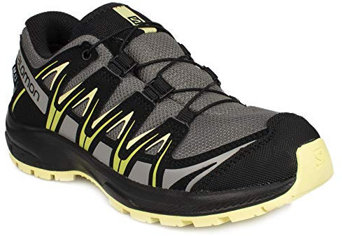 Salomon XA Pro 3D Climasalomon™ Waterproof (wasserdicht) Junior Kinder Trailrunning-Schuhe, Grau (Gargoyle/Black/Charlock), 34 EU