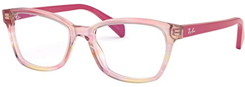 Ray-Ban Junior Kids' RY1591 Square Prescription Eyeglass Frames, Fuchsia Striped Multicolor/Demo Lens, 48 mm