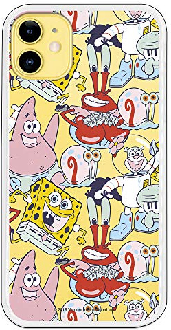 Offizielle Schutzhülle für iPhone 11, Spongebob Charaktere zum Schutz Ihres Handys, flexibles Silikon, offizielles Lizenzprodukt von Nickelodeon.
