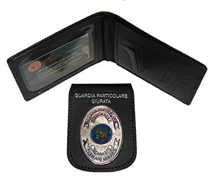 Portafoglio con Placca Estraibile Guardia Giurata Incaricato Pubblico Servizio