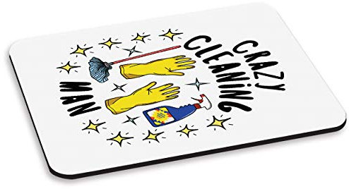 Gift Base Crazy Cleaning Man Stars PC Computer Mouse Mat Pad