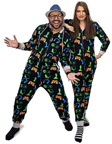 NOROZE Anime Onesie Adult Men Women Unisex Pyjamas All in One Family Matching Outfits Loungewear Jumpsuit for Women UK Boys Girls (XXL, Navy)